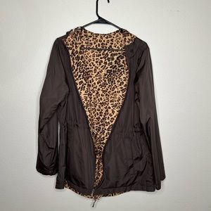 Reversible Leopard Print Windbreaker